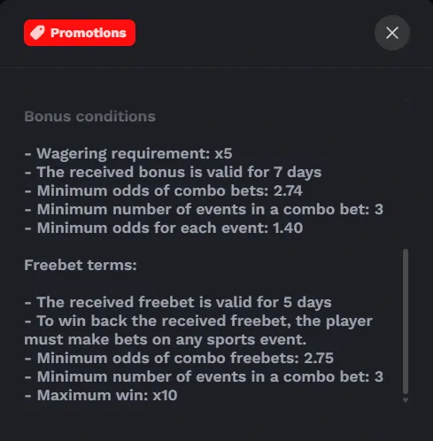 BetOnRed bonus package and promo code check