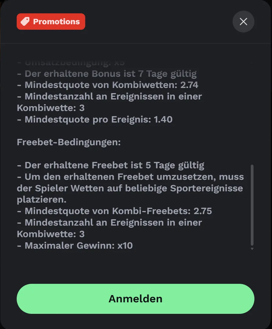 BetOnRed Bonuspaket und Promo-Code-Check