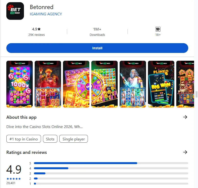 BetOnRed Casino mobile lobby and live games