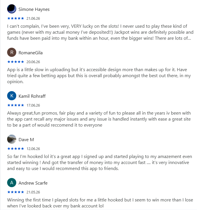 BetOnRed app reviews screenshot with star ratings and user comments