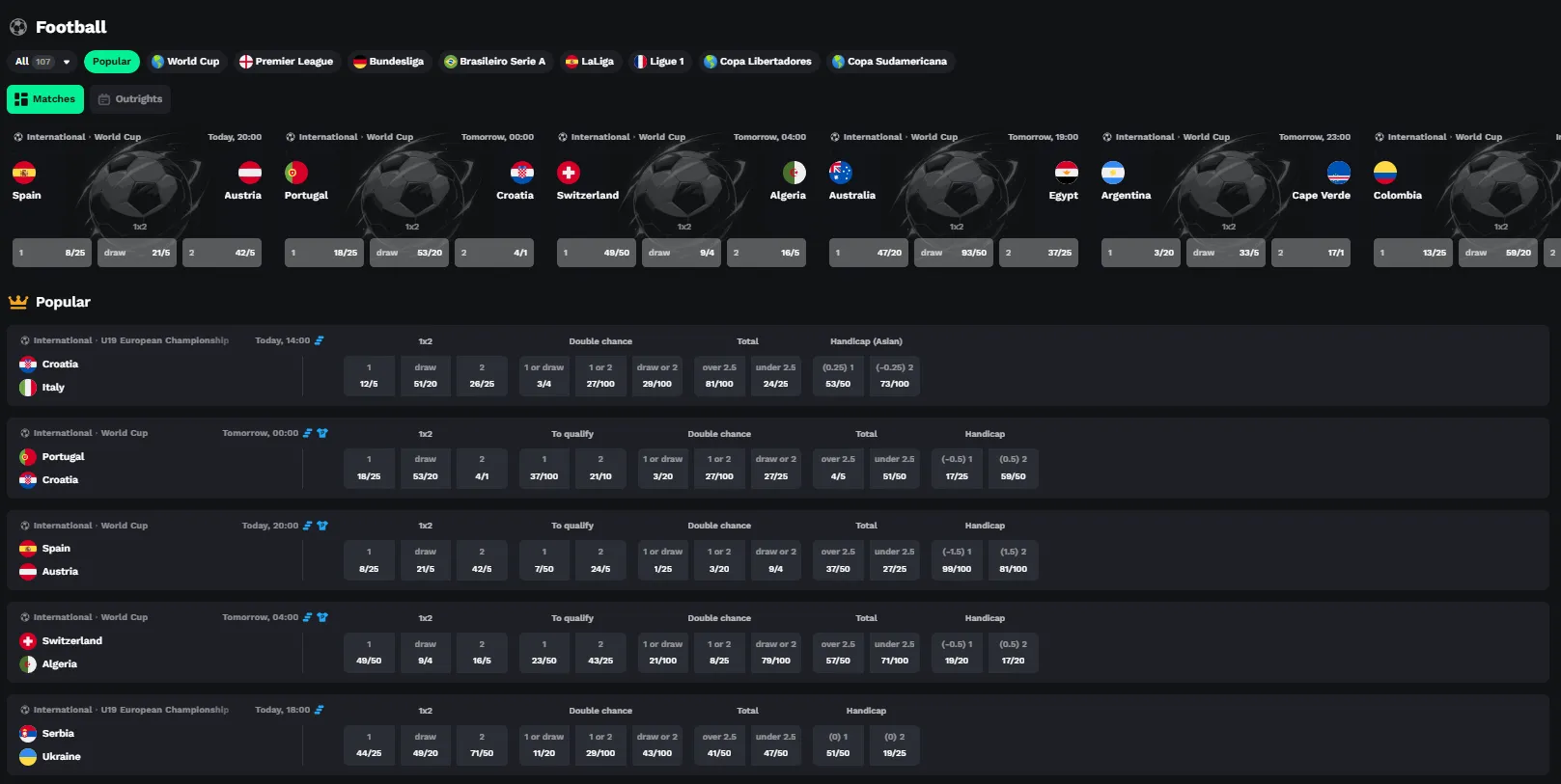 BetOnRed Sportsbook sports menu with football, tennis and basketball