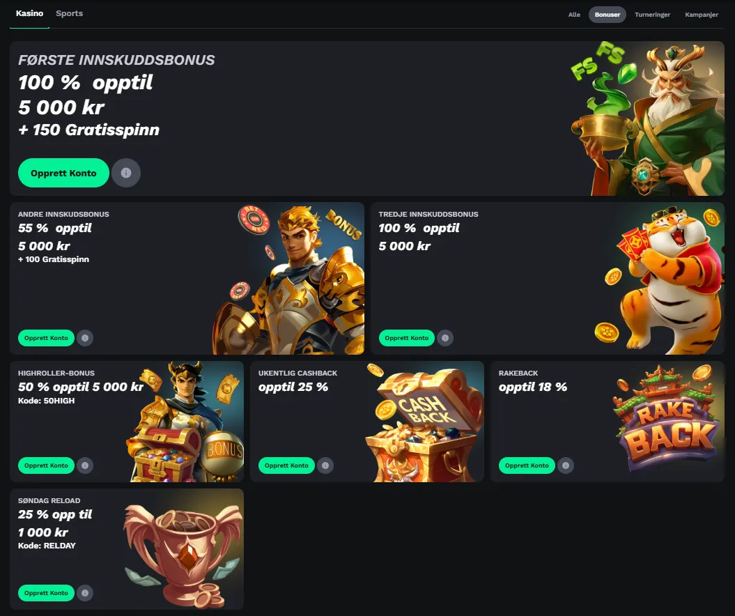 BetOnRed Casino bonusbannere og cashback-tilbud