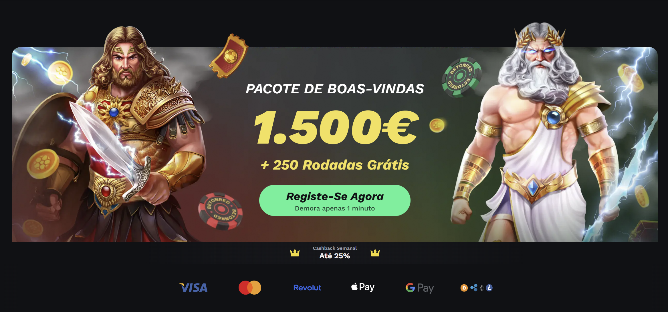 Pacote de boas-vindas BetOnRed