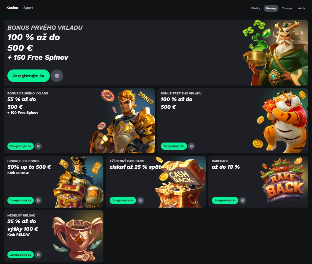 BetOnRed Casino bonusové bannery a cashback ponuky